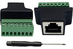 AAOTOKK RJ45 Borne à vis RJ45 8P 8C Femelle à 8Pin Femelle Boulon Bornes à Vis Ethernet Net Network Pluggable Type Jack Plug pour AV CCTV UTP DVR Cat5 Cat6 Cat7 Coupler (2 Pack/Femelle)