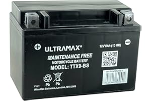 ULTRAMAX Ultra Max TTX9-BS, 12V 8AH 90 CCA Motorcycle Motorbike Powersports Battery