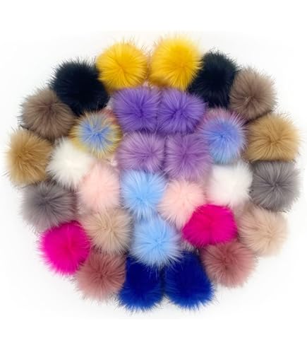 Colorful Pom Pom Keychain Fluffy DIY Faux Fur Ball Pompom Key Chains Tassels Keyring For Bag Charm DIY Keychain Accessories Make