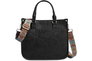 Mabecol Borsa a Tracolla Donna in PU Pelle Borsetta a Mano Con Cinghia Regolabile Geometrica - Spaziosa e Anti-deformazione per Shopping, Lavoro e Università​