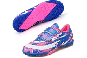 DIQUEQI Astro Turf Football Boots Boys Girls Football Trainers Soccer Athletics Training Shoes Teenager Outdoor Sport Shoes Sneakers for Unisex Kids Red