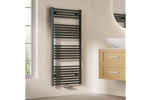 EMKE Badheizkörper 120x60 cm, Handtuchheizkörper Mittelanschluss Badheizkörper Handtuchhalter Handtuchwärmer Handtuchtrockner Handtuch Heizkörper Bad Handtuchheizung Anthrazit 598W