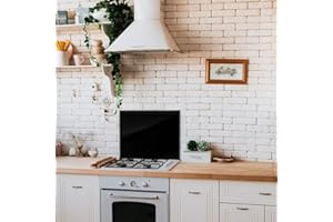 BELOFAY 6mm Tempered Glass Splashbacks for Cookers, Toughened Glass Heat Resistant Splashback for Kitchen (50X60, Black)