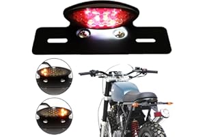 JMTBNO Motorrad 14 LED Rücklicht mit Blinker Bremslicht Hinten Kennzeichnenleuchte Retro E-geprüft 12V Universal für Cruiser Bobber Chopper Cafe Racer Scambler Street Bike Custom