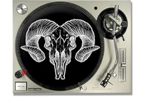 IDYD Black Ram Skull Vinyl DJ Turntable Slipmats/slipmat/slip mats 12" or 7" (7")