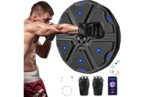 LVELFE Music Boxing Machine, LED Electronic Music Boxing Machine con guantes de boxeo, 9 modos de velocidad y modo de conteo compatible con Bluetooth, regalo para adultos y niños