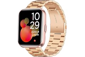 ID208 Plus Smart Watch Band, Lamshaw Quick Release Stainless Steel Metal Replacement Straps Compatible for Quican ID208 Plus 1.8 Inches, aeac ID208 Plus, WMK ID208 Plus 1.8 Inches Smart Watch, Fitpolo