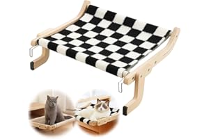 CHINGCOO Amaca per gatti per davanzale della finestra – accogliente tappetino – posto finestra per gatti – lettino fino a 18 kg – lettino per gatti montaggio senza attrezzi