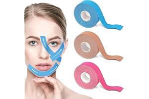 NUMLOT Cerotti Patch Antirughe lifting viso,il viso lifting Tape,Nastro Lifting Facciale Tape kinesiologico,Riduce Le Rughe,Per Prevenire Ed Eliminare Le Linee Sottili Il Lifting Della Pell,2.5cm*5m,3 pcs