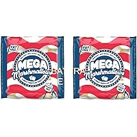 Giant American Style Toastin' Marshmallows - Extra Large Mega Marshmallow Extra Tasty And Extra Fluffy Perfect For Barbeque Bonfire Roast And Smores 600g Jumbo Size Of Delicious Squishy Mellows
