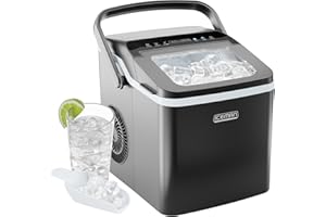 ICEMAN Dual-Size Ice Maker Countertop - Portable Ice Machine, Large and Small Ice Machine Maker with Self Cleaning, 9 Cubes in 7 Mins, 10kg/24hrs, for Home, Kitchen, Office, Party, Ice Scoop Included