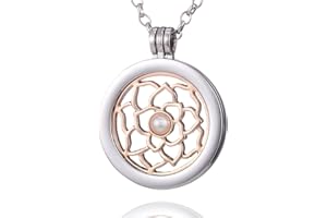 Morella mujeres collar 70 cm acero inoxidable y colgante amuleto Coin 33 mm en bolsa para joyas