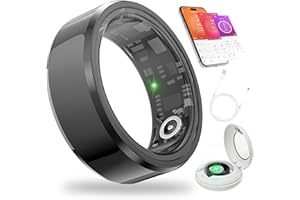 Takibird Ring S9, Smart Ring, Fitness & Activity Tracker, Heart Rate and SpO₂Monitoring, IP68 Waterproof, Easy Operation, Health Ring for Seniors & Everyday Fitness Enthusiast, Black, Size 9