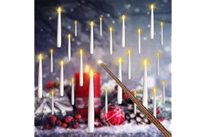 SLVCREK Pływające świece LED, 12 szt., magiczne świece do zawieszania z pilotem zdalnego sterowania, świece LED bezpłomienne do domu, kościoła, imprezy, Boże Narodzenie, dekoracja świąteczna (12 szt.)