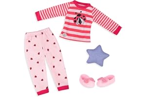 Glitter Girls - Coccinelle chatoyante! - Vêtements de poupée - Haut et pantalon de pyjama - Tenue de nuit avec chaussons à paillettes - Accessoires pour poupées de 36 cm - 3 ans et +