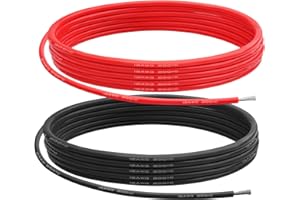YUSVWKJ 12 Gauge Silicone Wire, 12 AWG Electrical Cable 6m（3m Red & 3m Black）Soft & Flexible 680 Strands of 0.08 mm Tinned Copper High Temperature Resistant Wire for Arduino Projects/RC Cars/Boat/Drones