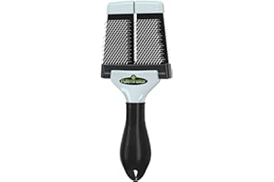 Furminator Szczotka do szarpania rozmiar L twarda – duża szczotka z twardym włosiem dla psów i kotów o kręconej, średniej długości lub długiej sierści, szara