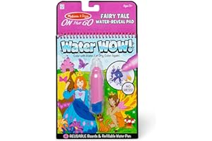 Melissa & Doug Water Wow! Libro Magico da Colorare con Pennello ad Acqua – Tema Favole, Gioco Educativo da Viaggio per Bambini, 3+ Anni - Certificati FSC