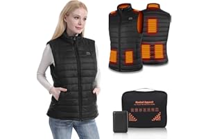 Rtdep Chaleco Calefactable Mujer, Chaleco Mujer Trabajo con batería de 10000mah, 8 Zonas De Calentamiento Chaleco de Pesca con Interruptor inteligente 4 en 1 Ropa Calefactable