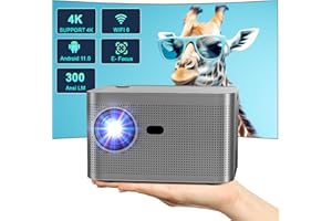 MAGCUBIC [Enfoque eléctrico] Corrección trapezoidal Mini proyector, 4K 1080P Full HD admite 300 ANSI Smart Projector con WiFi6, BT 5.0, pantalla de 150 pulgadas, proyector portátil incorporado Android OS 11.0