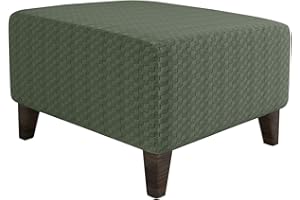 XJHKG Foot Stool Cover Rectangle, Machine Washable Stretch Jacquard Storage Ottoman Foot Rest Cover Sofa Furniture Protector Slipcover (DarkGreen,Medium)