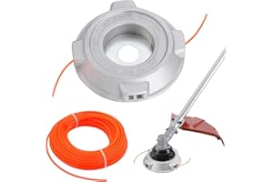 dellyy Testa Decespugliatore, Testina Decespugliatore Universale con Filo Decespugliatore 2.4mm x 30m, Testa di Taglio in Alluminio, Ricambi Decespugliatore, Tagliaerba a Filo