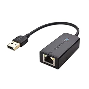 Cable Matters USB to Ethernet Adapter (USB 2.0 to Ethernet/USB to RJ45) Supporting 10/100 Mbps Ethernet Network in Black