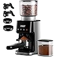 SHARDOR Conical Burr Coffee Grinder Electric for Espresso with Precision Electronic Timer, Touchscreen Adjustable Coffee Bean Grinder with 51 Precise Settings, Brushed Stainless Steel