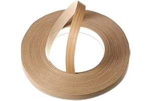 WoodPress Madera Real de Roble de 22mm Pre-pegado Cinta para Bordes de Chapa - Rollo de Comercio de 50m - Plancher para una Fácil Aplicación de Bricolaje
