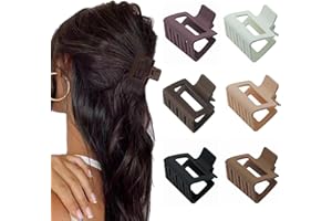 ‎BH-MISSTARS 6 Stück Haarklammer Klein, Haarklammer Mittelgroß Matt für Frauen und Mädchen, 5,1 cm Haarspangen Damen Dünnes Haar/Mitteldickes Haar, Rutschfeste, Rechteckige Haarspangen