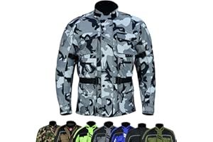 warrior gears 6 Pockets Mens Motorcycle Jacket, Textile Racing Motorbike Jacket, Hi-Vis Biker CE Protective Armored Jackets Mens Waterproof & Mesh Lining Breathable