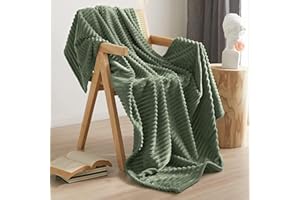 ‎QOFLY Wohn-Kuscheldecken, 150x200cm weiche & warme Decken Sofa, Olivgrün Fleecedecke für Couch Wohndecke flauschig als Sofadecke Couchdecke Kuschel Decke