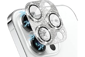 WoPail Glitzer Kameraschutz für iPhone 14 Pro/iPhone 14 Pro Max, Kamera Schutzfolie Glas 9H Härte Anti-Kratz Bling Pulver Diamant Camera Glas für iPhone 14 Pro/iPhone 14 Pro Max - Silber