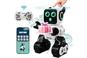 Joellfuner Robot Bambini, Robot RC con Touch, APP e Telecomando, Robots Programmabile, Cantante, Ballante, Occhi LED e Braccio Flessibile, Regalo per Ragazzi e Ragazze