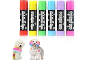BASTOUR Tintura per Capelli per Cani Colorante per Peli di Cani Tintura per Pelo per Animali Colorante per Cani 6 Colorate Tintura per Cani Penna Lavabile Tinture per Animali per la Toelettatura di Cani Gatti