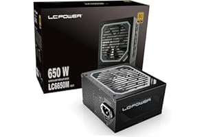 LC-POWER LC6650M V2.31 Fuentes de Alimentación PC Super Silent Modular Serie 650 W, 80 Plus® Gold, 110-240 V with120 mm Fan, Efficiency up to 90%, 6X PCI-Express 6+2 Pin