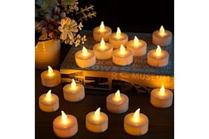 FANSIR LED Tea Light Candles, 50 Pack Flameless Candle Lights Battery Operated Realistic and Bright Led Tea Lights for Party Wedding Birthday Halloween Gifts Home Decoration (Batteries Include)