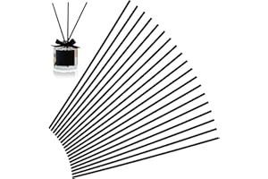 FOKELYI 20 Pcs Reed Diffuser Sticks(30cm x 4mm) Natural Rattan Wood Sticks, Diffuser Refills, Essential Oil Aroma Diffuser Replacements Sticks for Home, Office (Black)