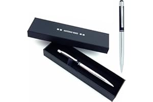 Antonio Miro - Bolígrafo (tinta azul), color negro y plateado metálico, con logotipo de satisfacción, perfecto para regalo