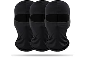 SKHAOVS 3 Pièces Cagoules, Masque de Ski pour Hommes et Femmes, Noir écharpe pour la Moto, Cagoule de Visage Comple, Balaclava pour Ski, Moto, Cyclisme, Sport Extérieur, Taille Unique