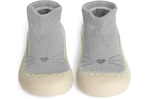 flintronic Babytofflor, halkfria toffelstrumpor, baby promenadtofflor, mjuk gummisula pojkar flickor
