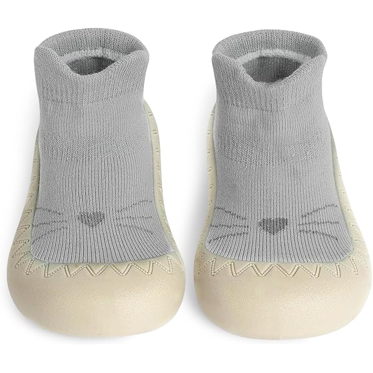 3-4 jaar babyschoenen antislip zachte zool, ademende kruipschoenen, kinderschoenen jongens meisjes, platte schoenen voor kleine kinderen, loopschoenen, baby, antislip vloermokken, 3-12 maanden, grijs