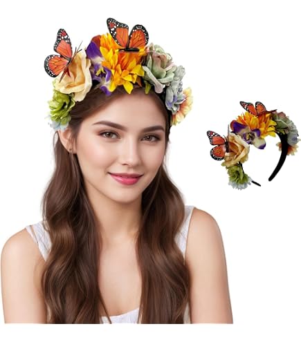 Minkissy 4 Ghirlande LED Per Capelli Con Fiori | Luci Bianco Caldo, Batterie Incluse | Per Matrimoni, Feste, Halloween