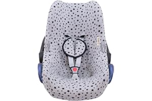 JYOKO KIDS Funda de algodón para silla de coche compatible con Maxi Cosi Cabriofix, Portabebe gr 0 (Black Star)