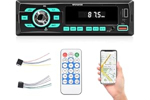 RIMOODY Car Radio Car Stereo 1DIN In-Dash Car Radios Stereo Bluetooth FM Radio Audio Music Stereo 12V Car player Radio MP3 Player USB/SD/AUX-IN with mobile APP location