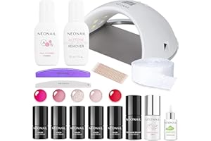 NÉONAIL NeoNail Smart Set Premium Nail Studio Gift Box - 5 x 3 ml UV Nail Polish Colours - LED Lamp 21 W / 48 W ECO - Base Top - Cleaner & Other Accessories in Gift Set
