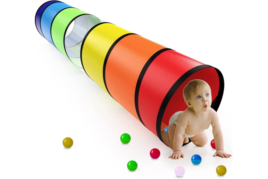 Kids Play Tunnel for Toddlers Colorful Pop Up Baby Tunnel for Kids to Crawl Through 6 Foot Toddler Toys or Gift for Infant Children or Dog kids toys for Indoor Outdoor