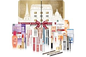 L'OREAL PARIS L'Oréal Paris - Calendrier de l'Avent 24 Jours - Coffret Cadeau Noël - Maquillage, Soins Visage et Cheveux - 24 Produits de Beauté Incontournables en Taille Réelle