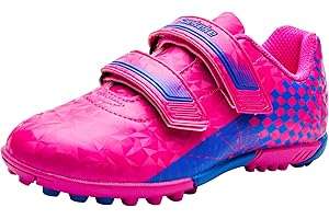 Saekeke Football Boots TF Unisex-Kids Boys & Girls Low-Top Lightweight Non-slip Double Velcro Soccer Training Shoes SpyderⅠ