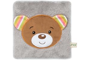 UMOI Coussin lavande carré pour enfant avec housse douce et amovible, ours gris 18 x 18 cm